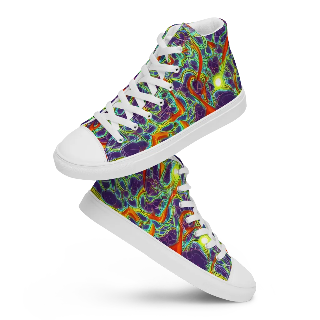 Plasma Maze on Men's High Top Canvas Shoes — Front