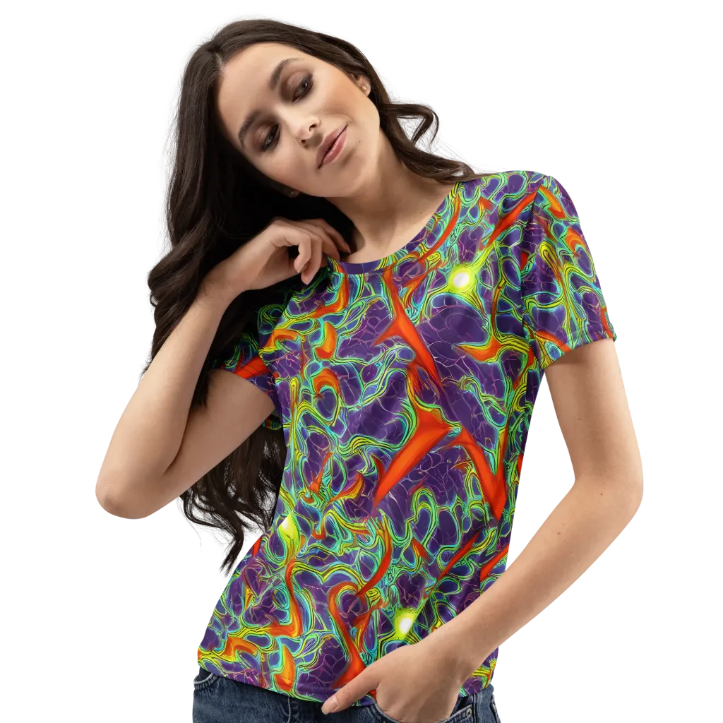 Plasma Maze on Women's Crew Neck T-Shirt — Left Front