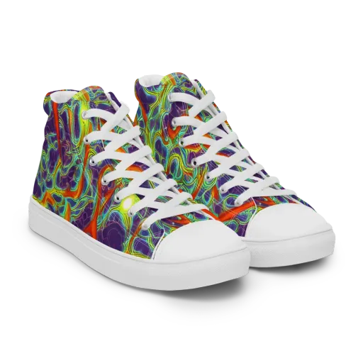 Plasma Maze on a Women's High Top Canvas Shoes