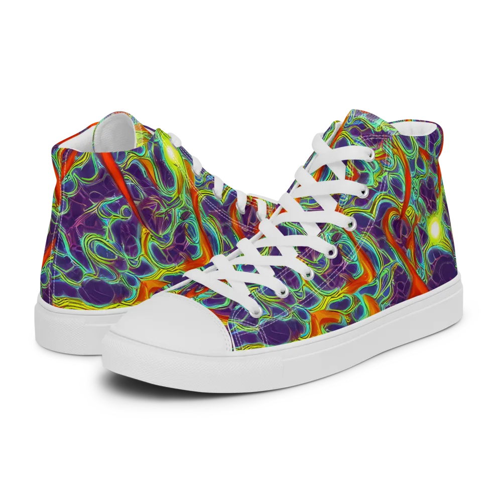 Plasma Maze on Women's High Top Canvas Shoes — Left