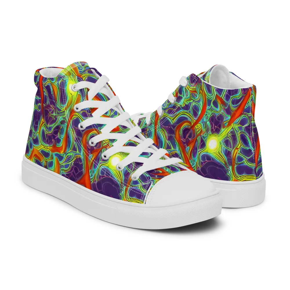 Plasma Maze on Women's High Top Canvas Shoes — Right
