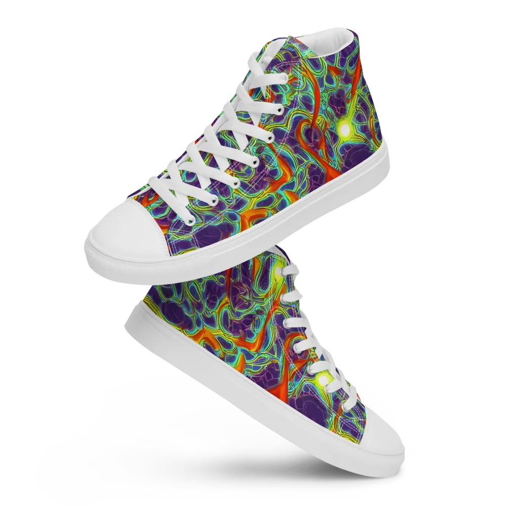 Plasma Maze on Women's High Top Canvas Shoes — Front