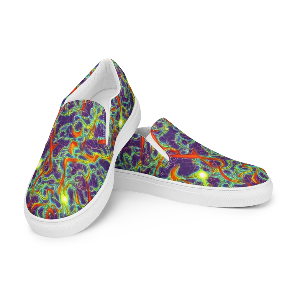 Plasma Maze on Men's Slip-On Canvas Shoes — Left Front