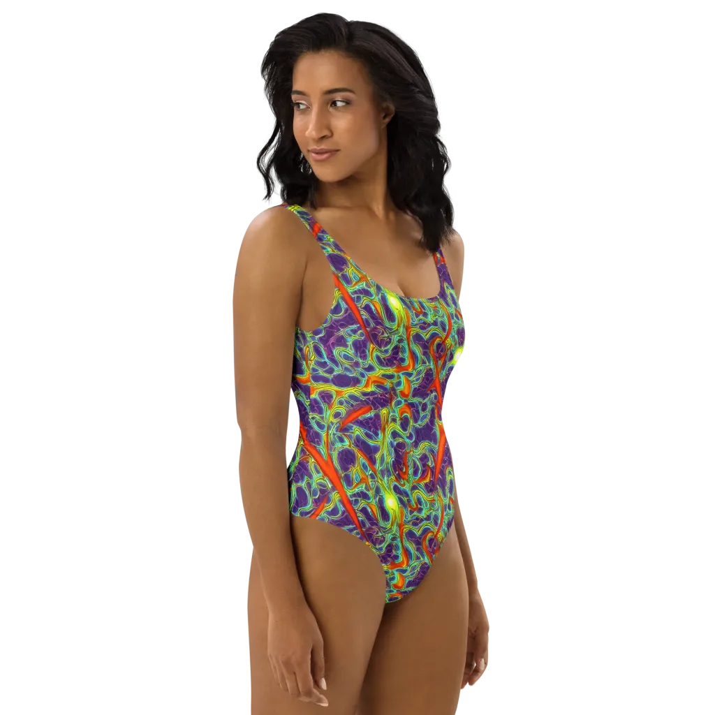 Plasma Maze on One-Piece Swimsuit — Right
