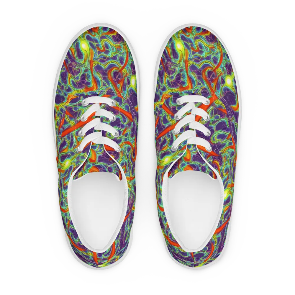 Plasma Maze on Men's Lace-Up Canvas Shoes — Front
