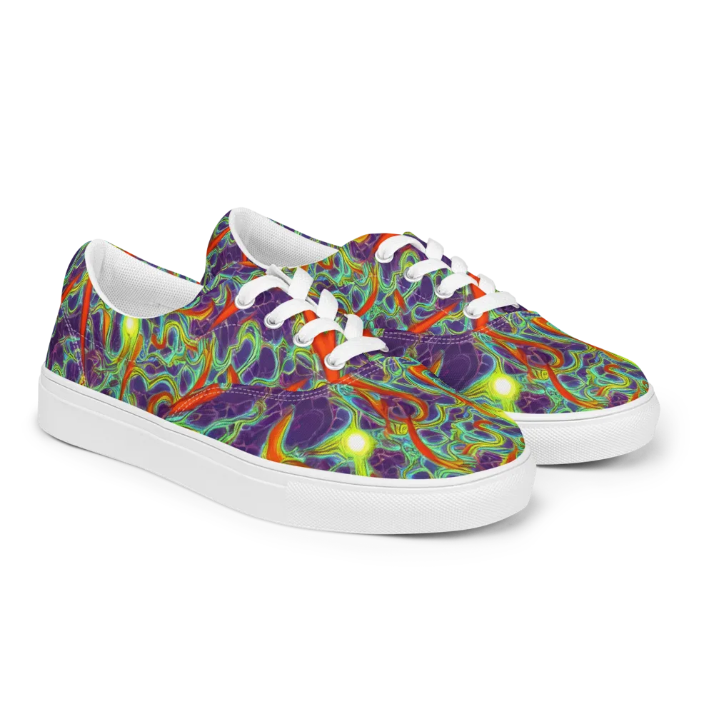 Plasma Maze on Men's Lace-Up Canvas Shoes — Right Front