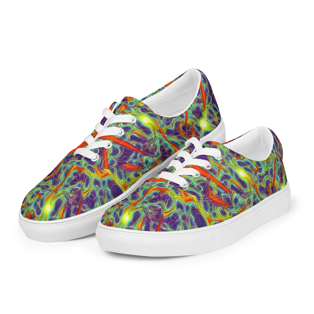Plasma Maze on Men's Lace-Up Canvas Shoes — Left Front