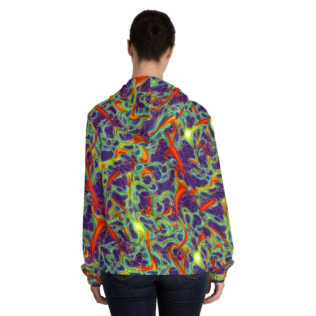 Plasma Maze on Women's Full-Zip Hoodie — Back On Person