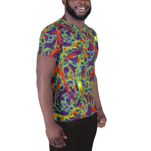 Plasma Maze on a Men's Athletic T-Shirt
