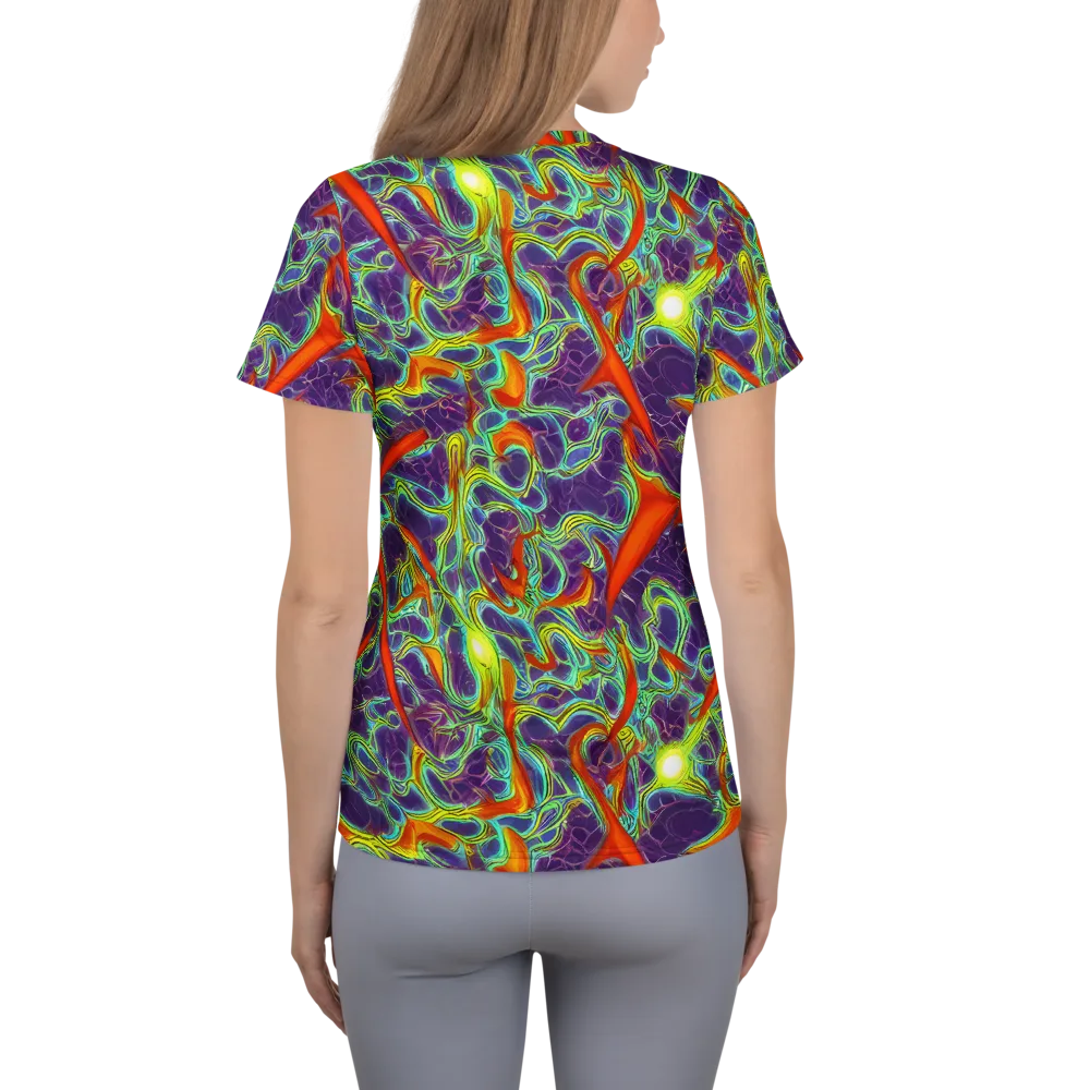 Plasma Maze on Women's Athletic T-Shirt — Back