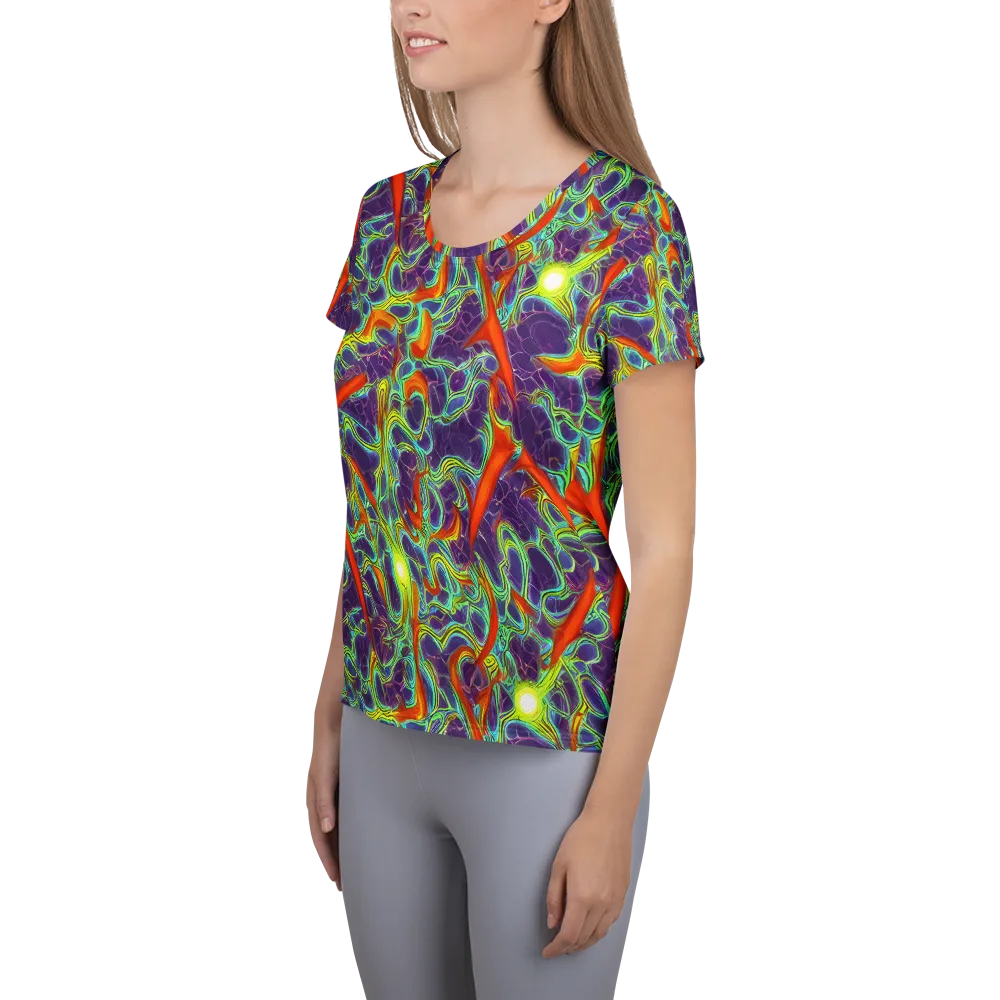 Plasma Maze on Women's Athletic T-Shirt — Left