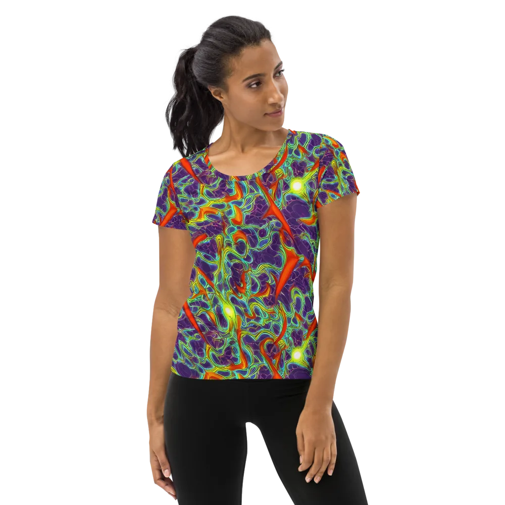 Plasma Maze on Women's Athletic T-Shirt — Front