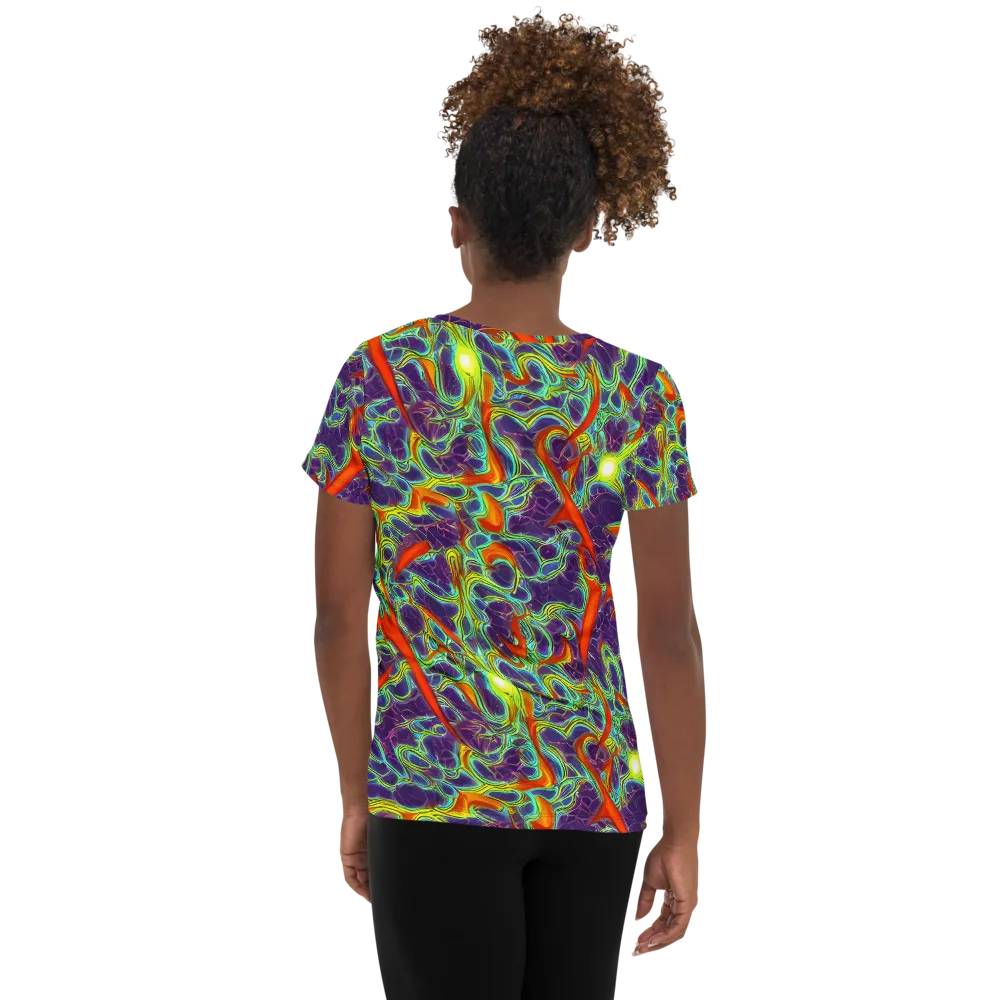 Plasma Maze on Women's Athletic T-Shirt — Back