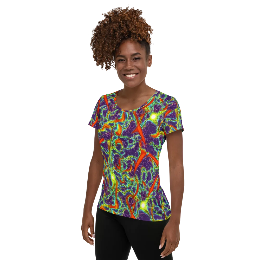 Plasma Maze on Women's Athletic T-Shirt — Left