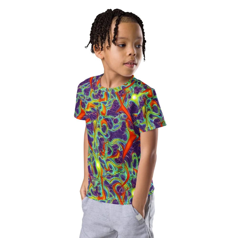 Plasma Maze on Kids Crew Neck T-Shirt — Left Front