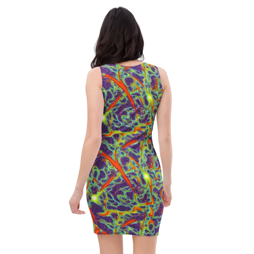 Plasma Maze on Bodycon Dress — Back