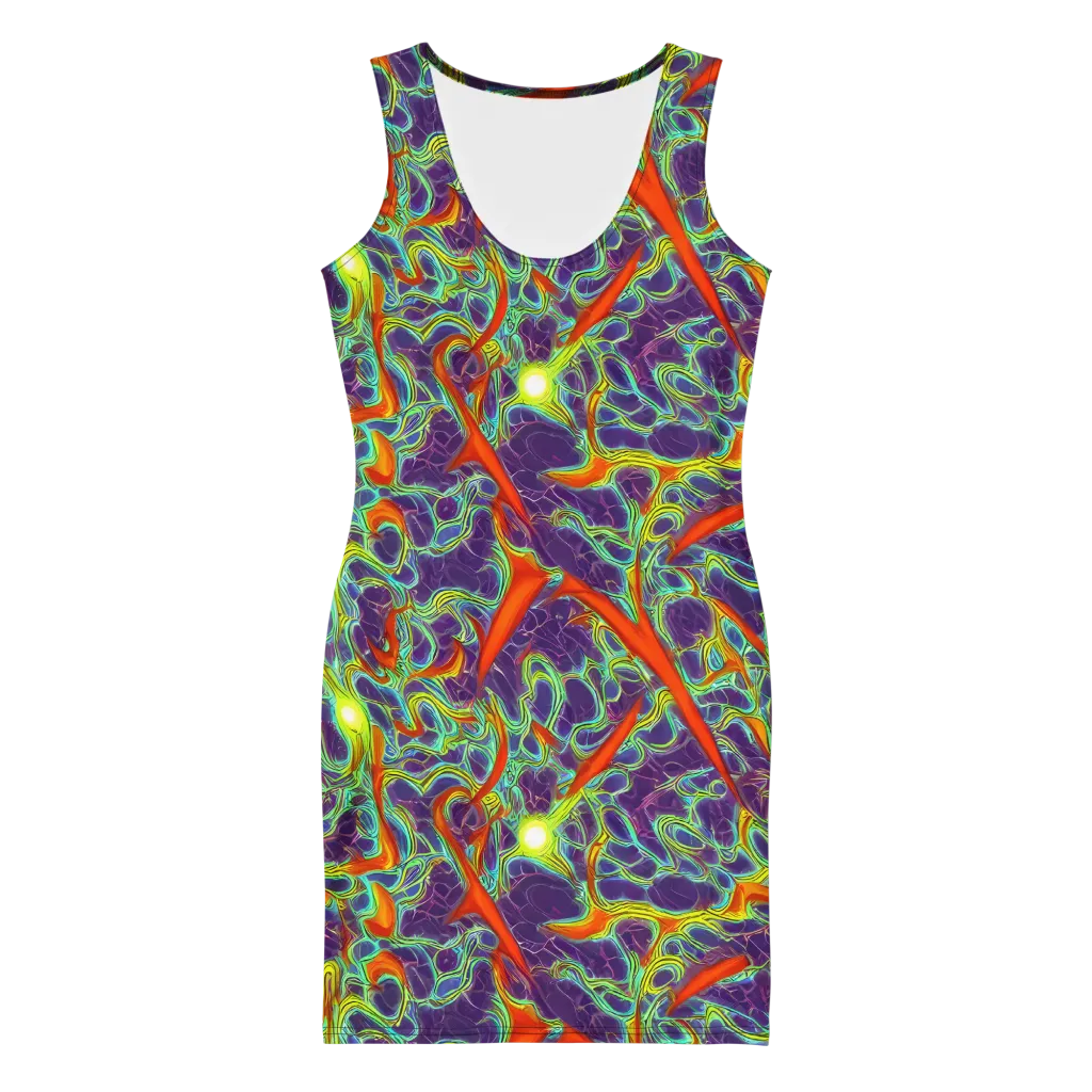 Plasma Maze on Bodycon Dress — Front