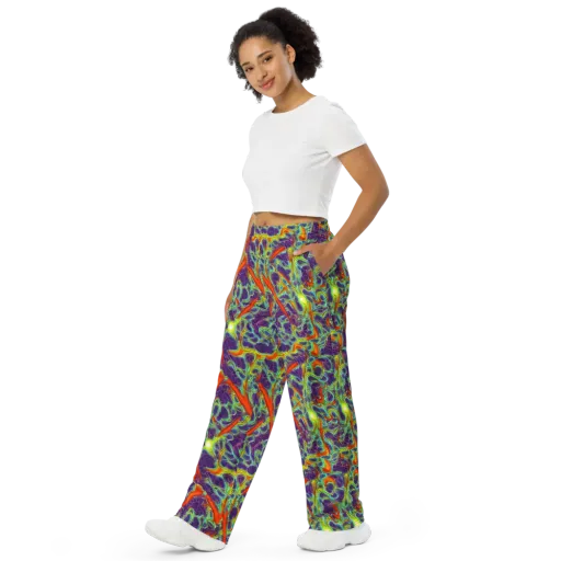 Plasma Maze on a Wide-Leg Pants