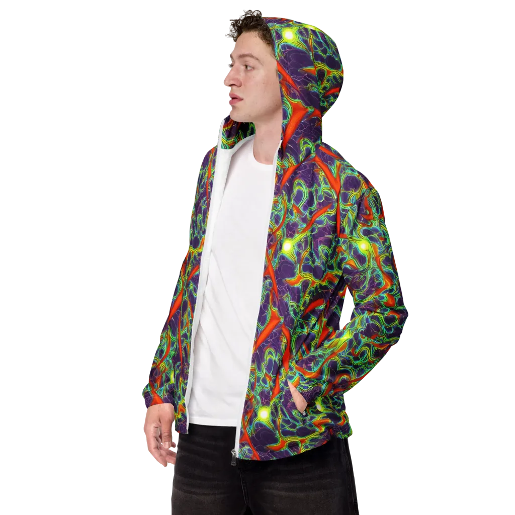 Plasma Maze on Men's Windbreaker — Left Front