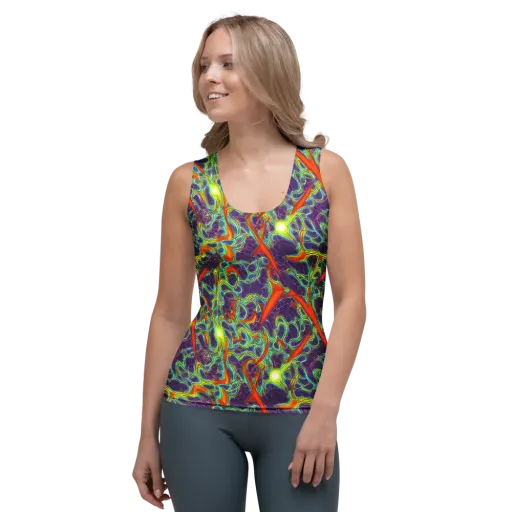 Plasma Maze on a Women's Tank Top