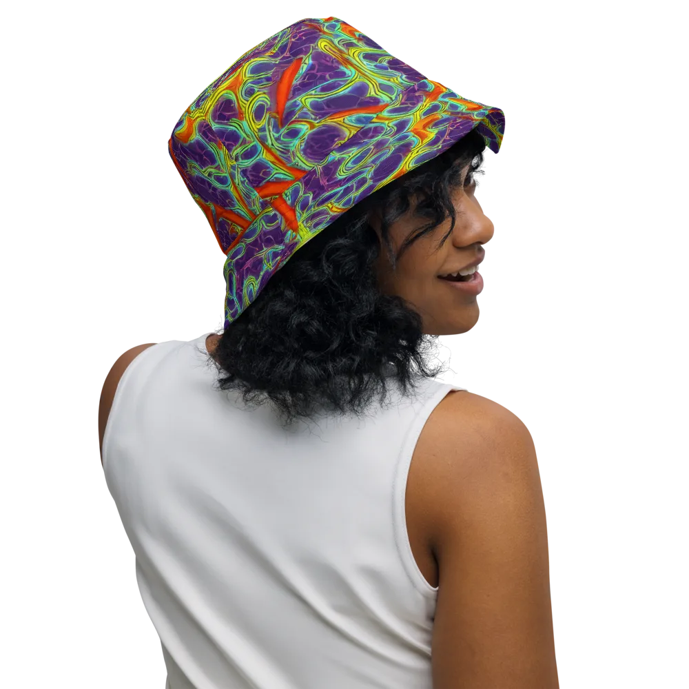 Plasma Maze on Reversible Bucket Hat — Right Outside