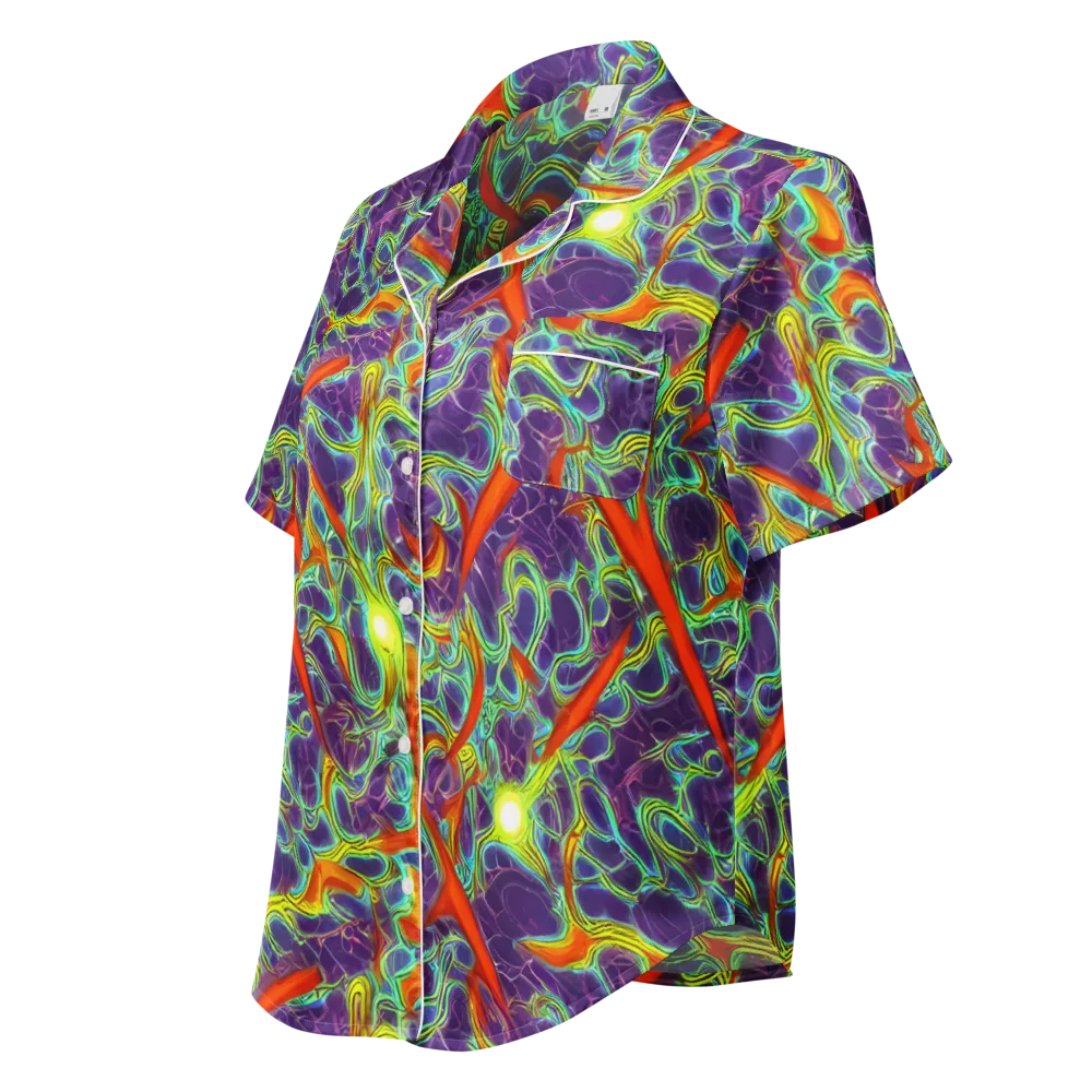 Plasma Maze on Women's Short Sleeve Pajama Top — Left Front