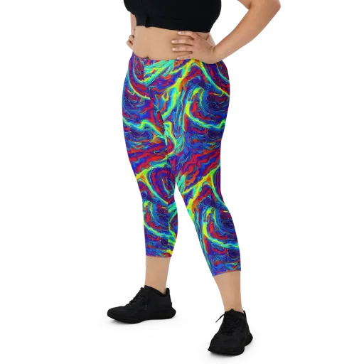 Voltage Marbling on a Capri Leggings