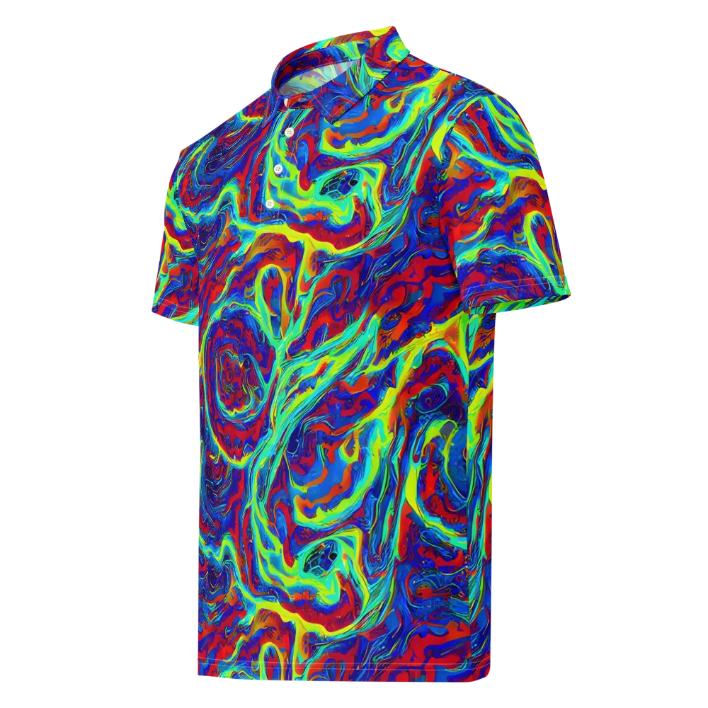 Voltage Marbling on Men's Slim Fit Polo Shirt — Left Front