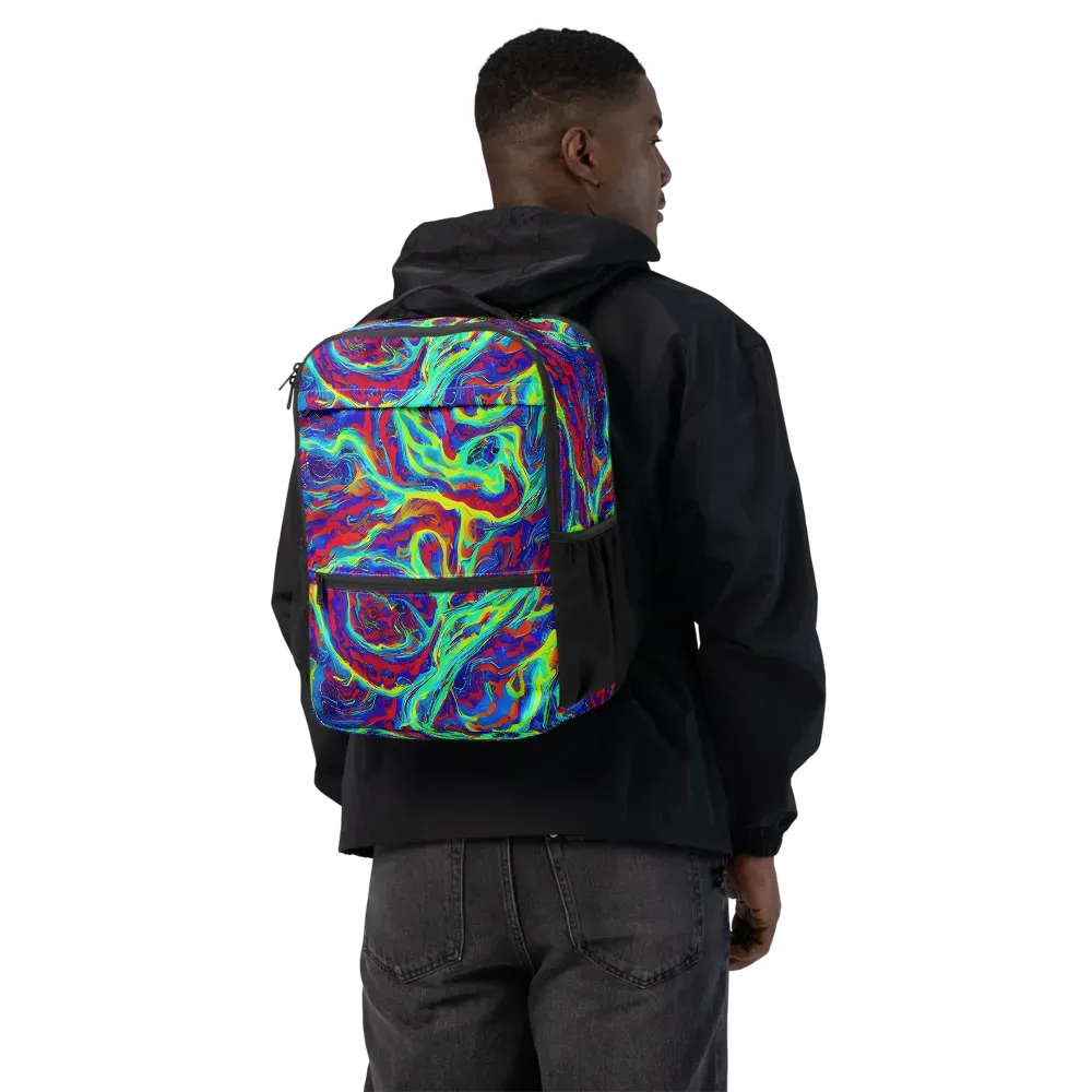Voltage Marbling on Utility Backpack — Back