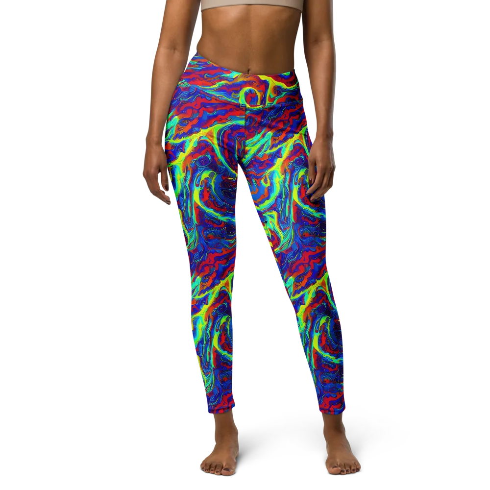 Voltage Marbling on Yoga Leggings — Front