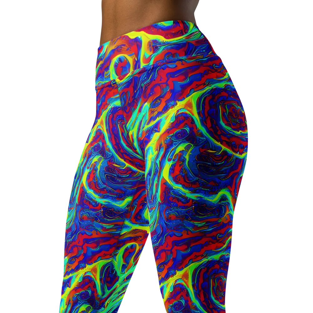 Voltage Marbling on Yoga Leggings — Left Front