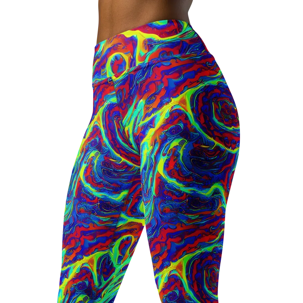 Voltage Marbling on Yoga Leggings — Left Front