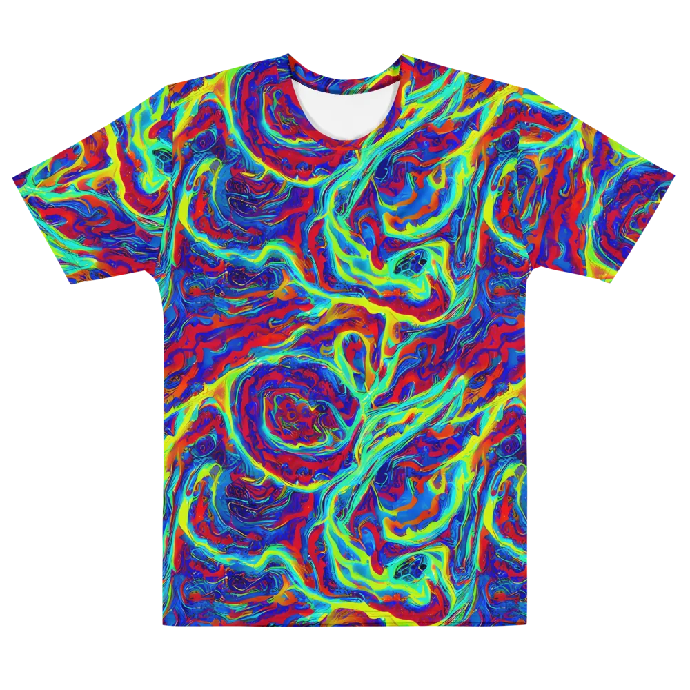 Voltage Marbling on Men's Cotton Crew Neck T-Shirt — Front