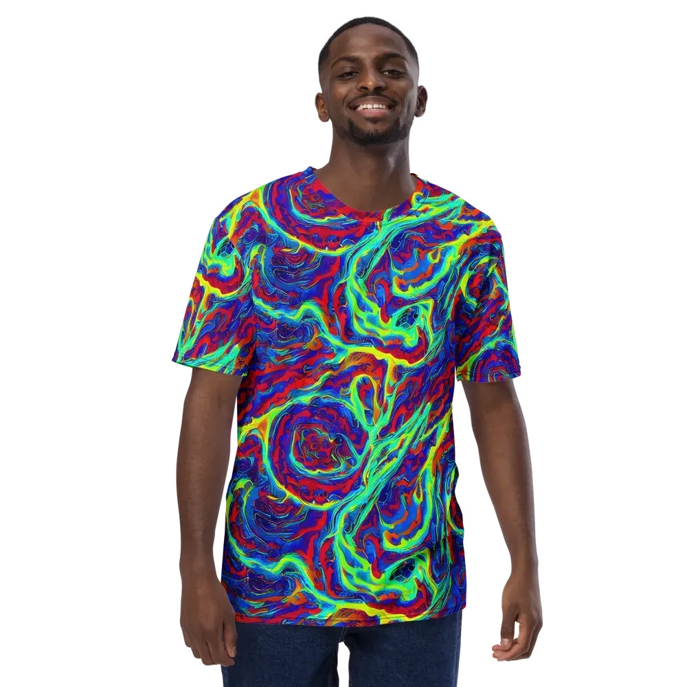 Voltage Marbling on Men's Crew Neck T-Shirt — Front