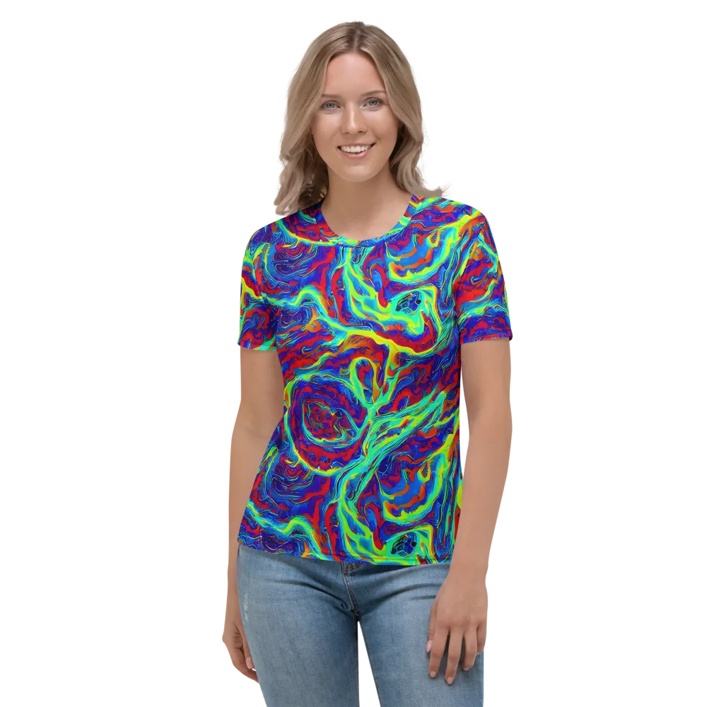 Voltage Marbling on Women's Crew Neck T-Shirt — Front