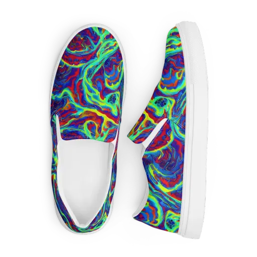Voltage Marbling on a Men's Slip-On Canvas Shoes