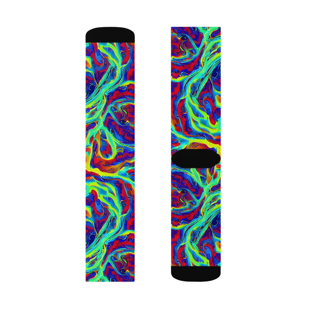 Voltage Marbling on Socks — Left Sock