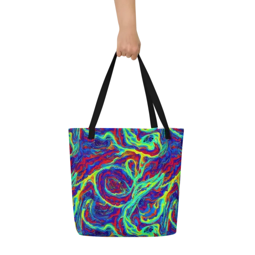 Voltage Marbling on a Large Tote Bag W/ Pocket