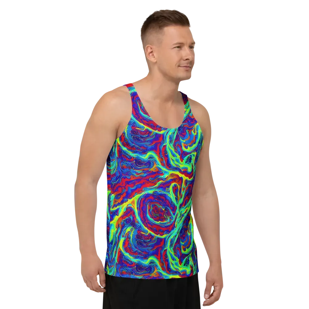 Voltage Marbling on Men's Tank Top — Right Front