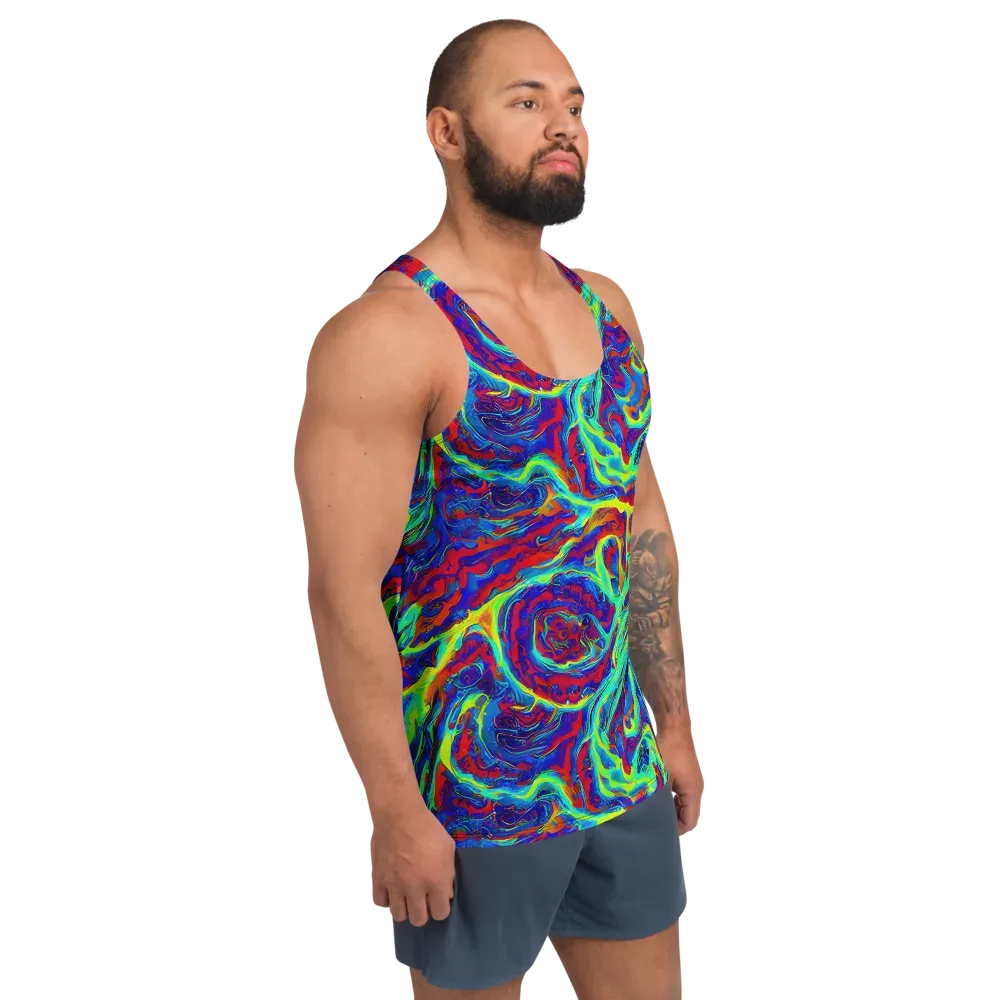 Voltage Marbling on Men's Tank Top — Right Front