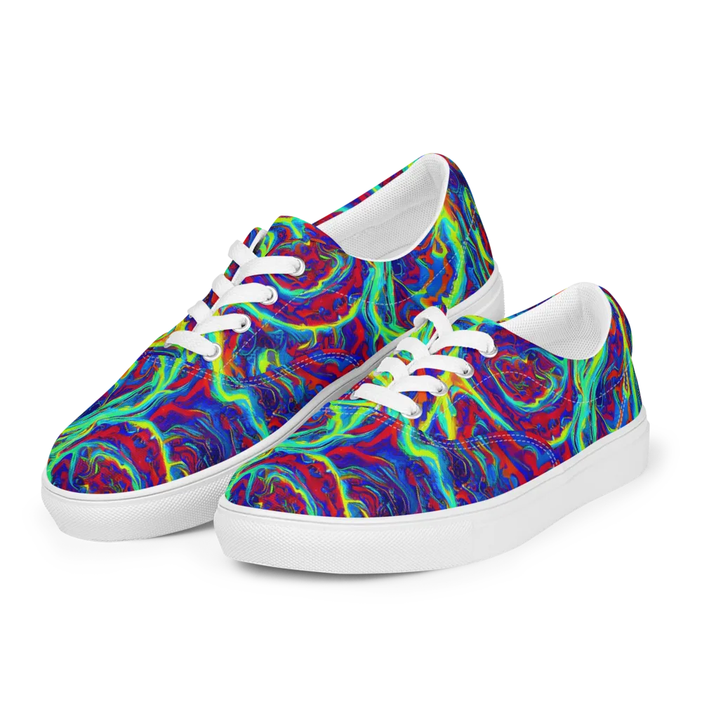 Voltage Marbling on Men's Lace-Up Canvas Shoes — Left Front