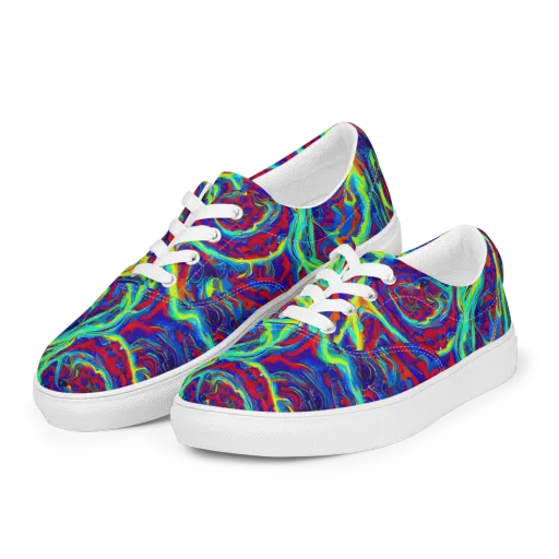Voltage Marbling on a Men's Lace-Up Canvas Shoes