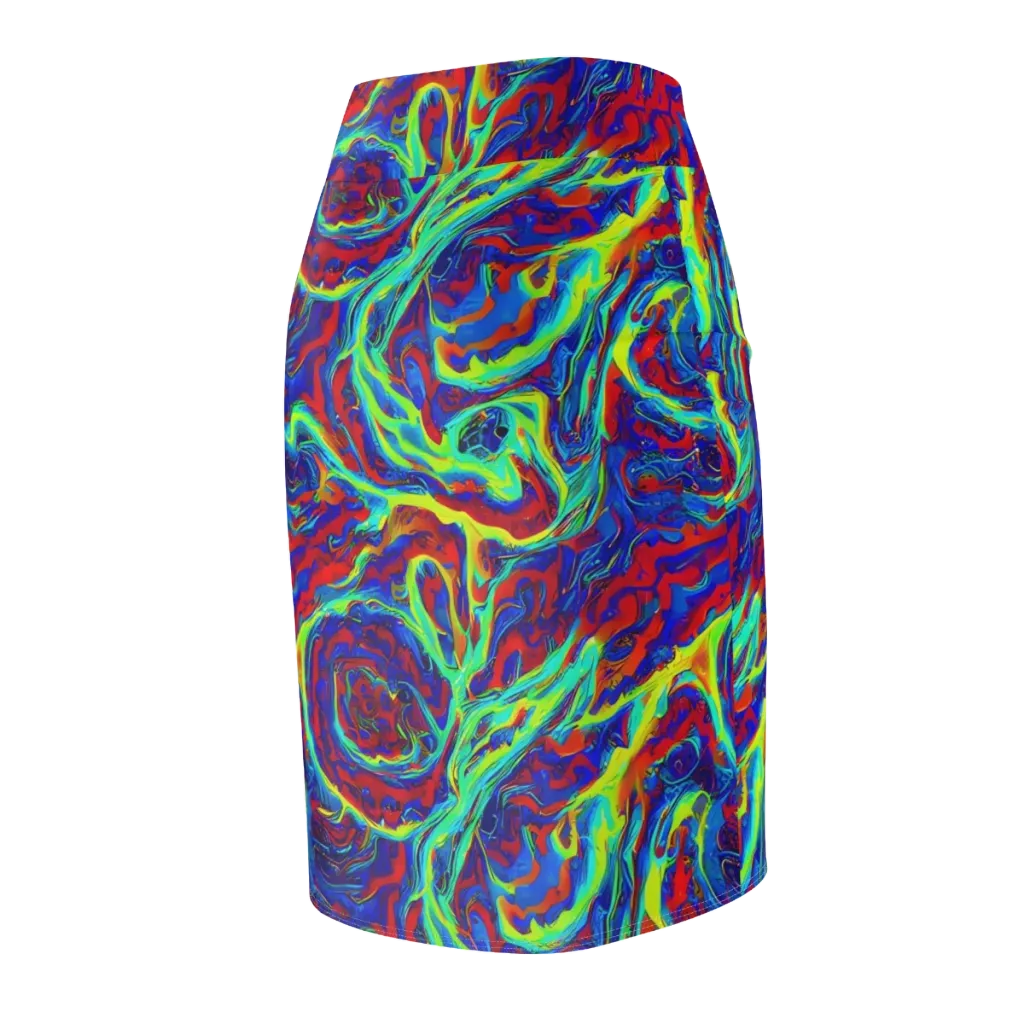 Voltage Marbling on Pencil Skirt — Back Side