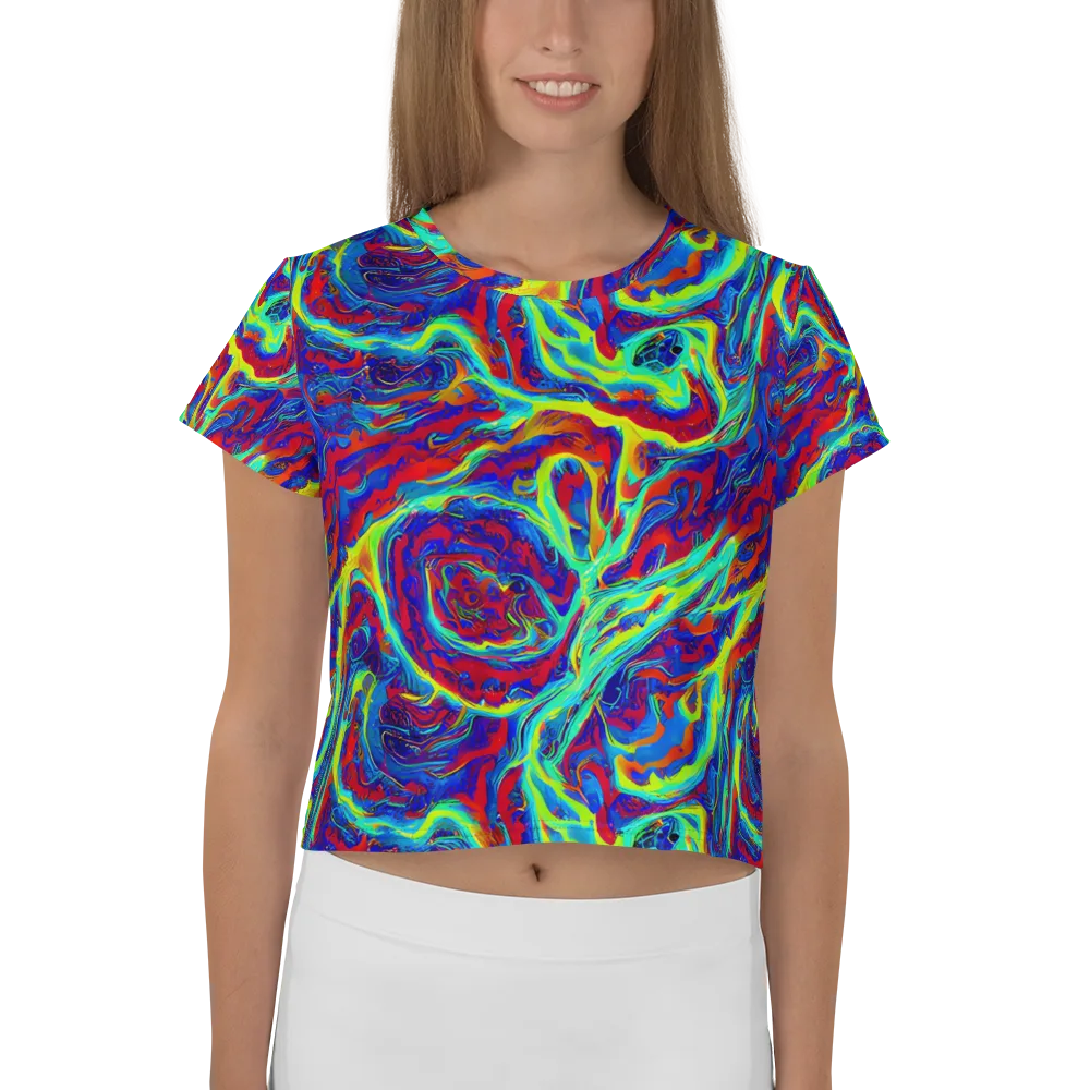 Voltage Marbling on Crop Tee — Front