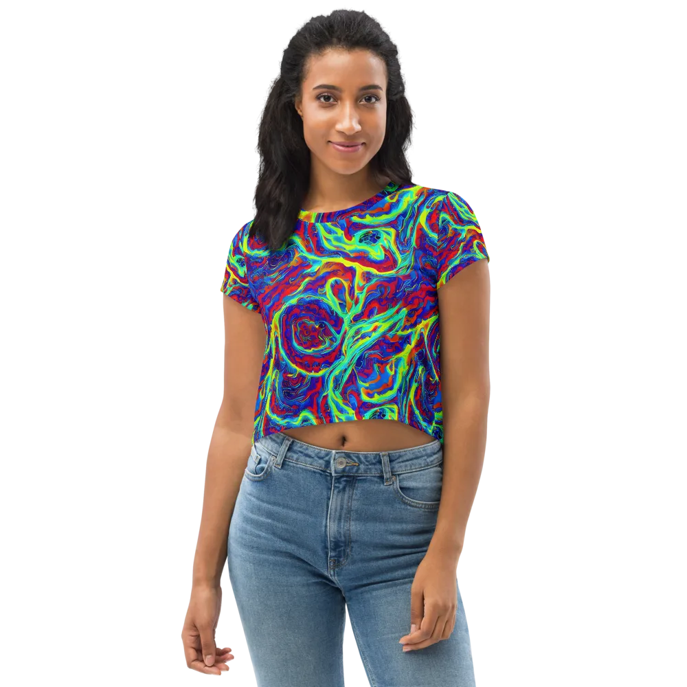 Voltage Marbling on Crop Tee — Front