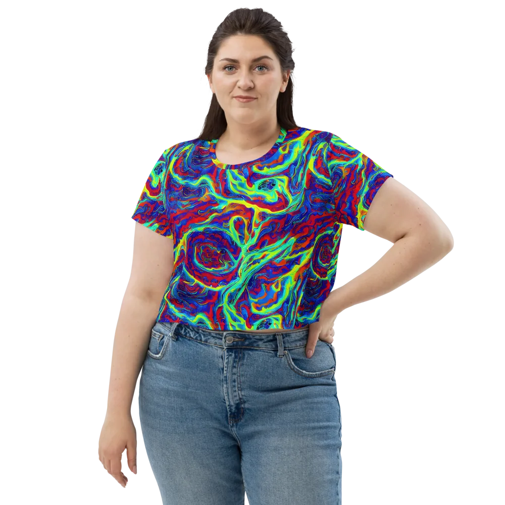 Voltage Marbling on Crop Tee — Front