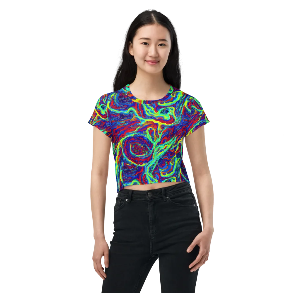Voltage Marbling on Crop Tee — Front