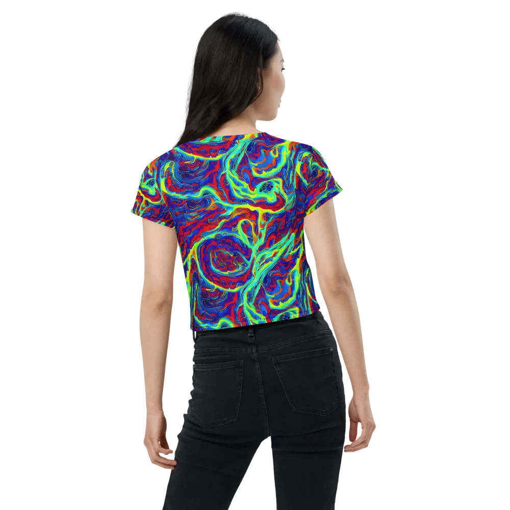 Voltage Marbling on Crop Tee — Back