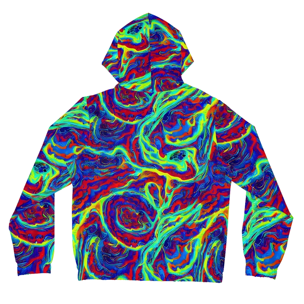 Voltage Marbling on Women's Full-Zip Hoodie — Back