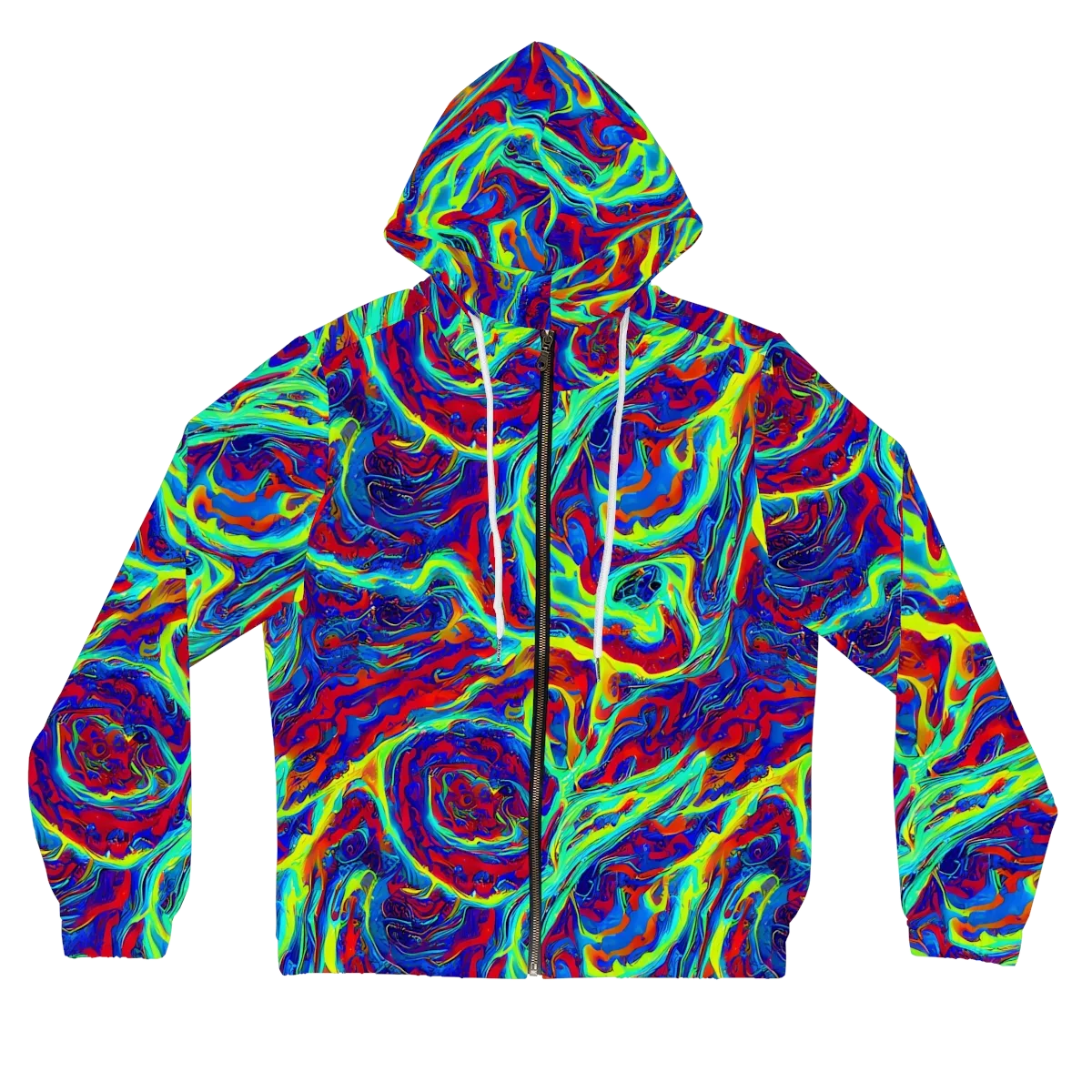 Voltage Marbling on Women's Full-Zip Hoodie — Front